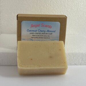 Oatmeal Cherry Almond Natural Bar Soap, single bar
